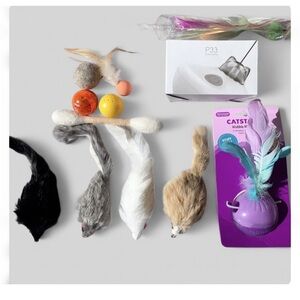 Interactive Lot Cat Toys Automatic Feather Teaser Tumbler Cheerble Lots